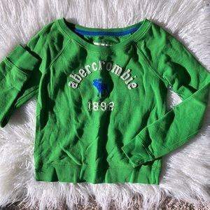 Abercrombie Kids 1892 Green Sweater Small Top Long Sleeve Shirt Jersey Pull Over